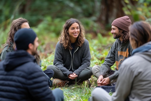 Zespół przy pracy w naturze